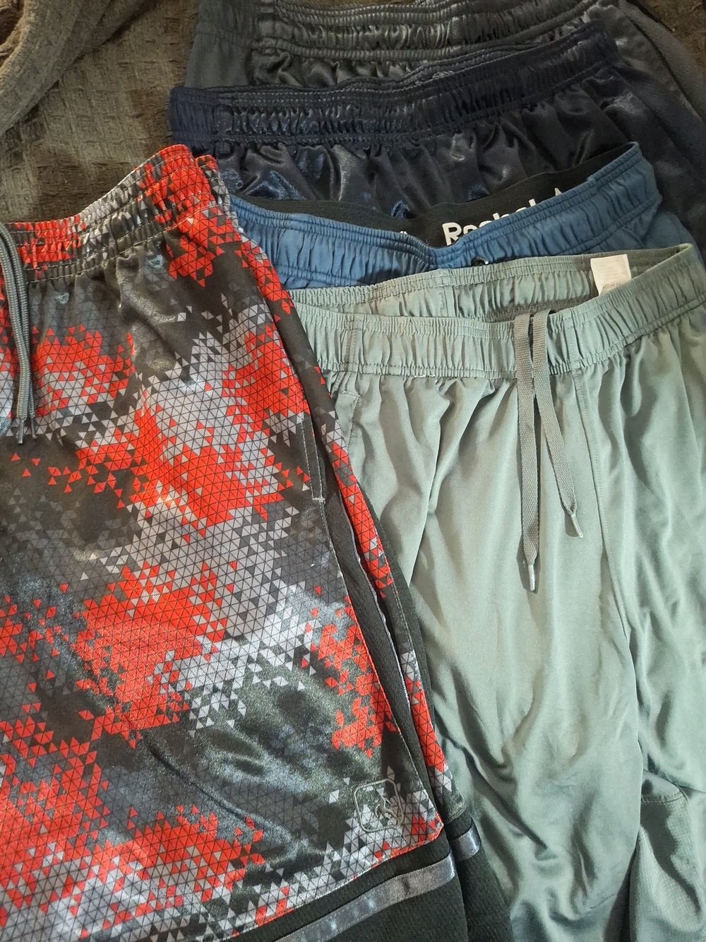 Men's Athletic Shorts Bundle - Red, Black, Navy, Teal